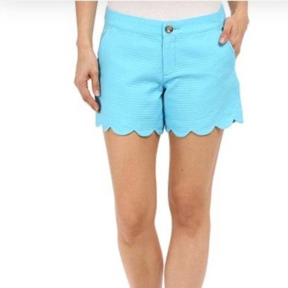 LILLY PULITZER Scalloped Seersucker Buttercup Shorts